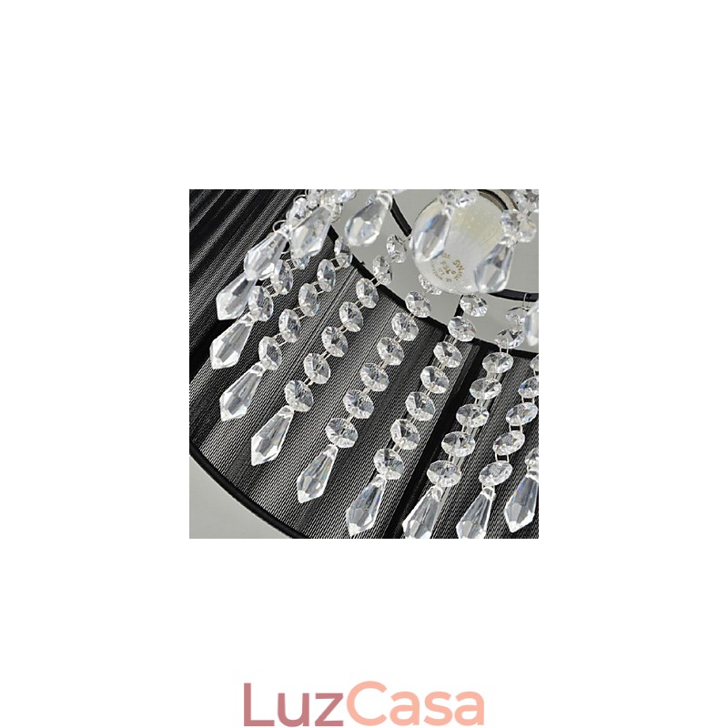 Luminária pendente moderna contemporânea de cristal cromado em metal