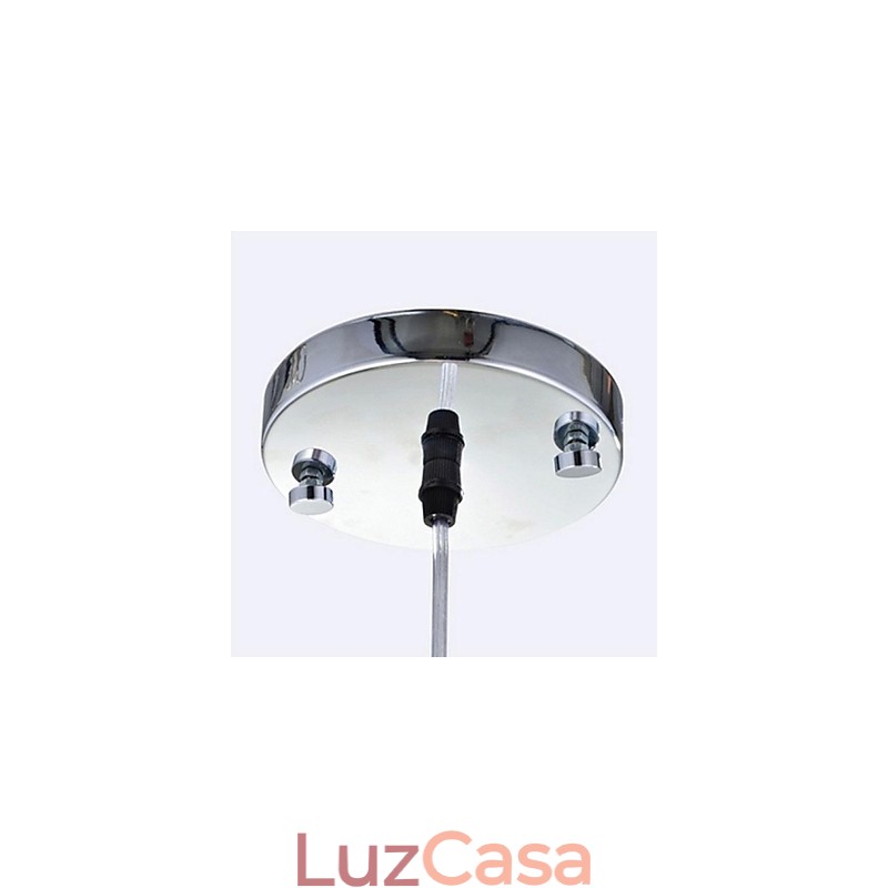 Luminária pendente moderna contemporânea de cristal cromado em metal