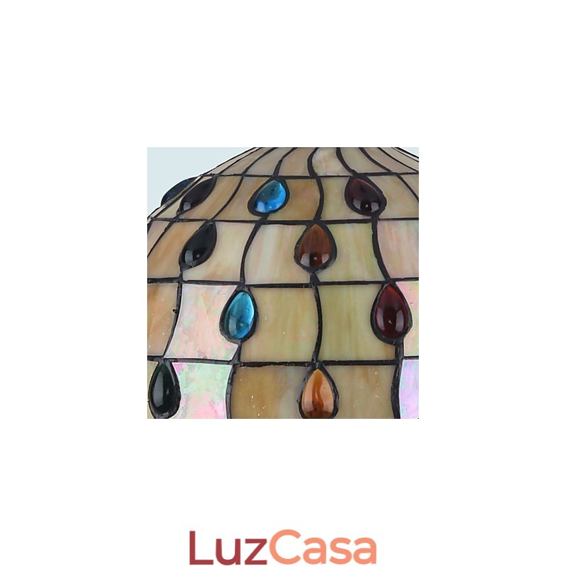 Lustre de vidro colorido de artes criativas rurais europeias que restauram formas antigas de luz de lâmpada