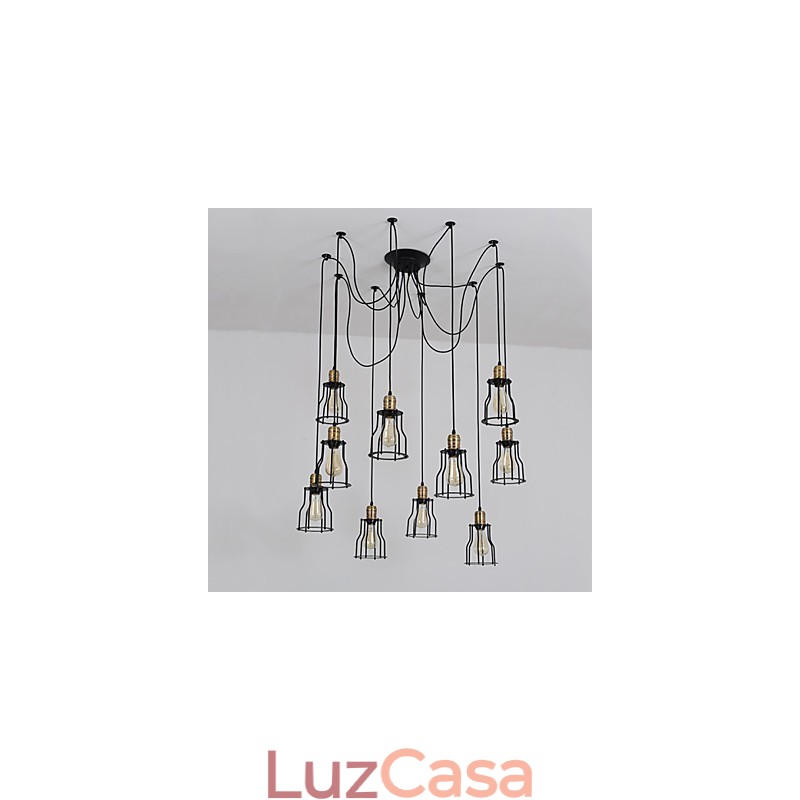 Vintage Edison Múltiplo Ajustável DIY Lâmpada de Teto Luz Pingente Iluminação Lustre Moderno Chique Industrial Jantar