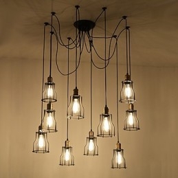 Vintage Edison Múltiplo Ajustável DIY Lâmpada de Teto Luz Pingente Iluminação Lustre Moderno Chique Industrial Jantar