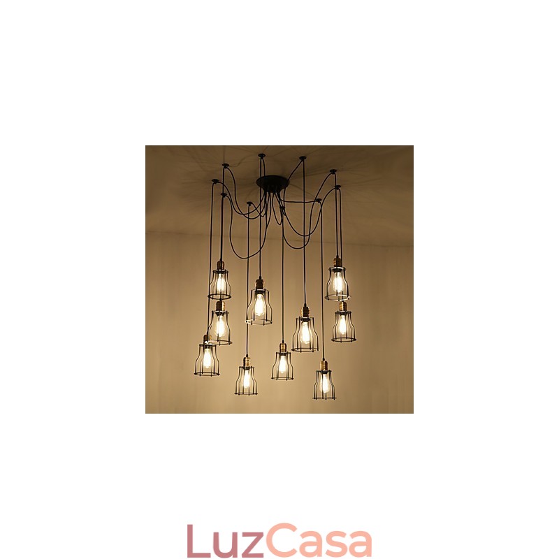 Vintage Edison Múltiplo Ajustável DIY Lâmpada de Teto Luz Pingente Iluminação Lustre Moderno Chique Industrial Jantar