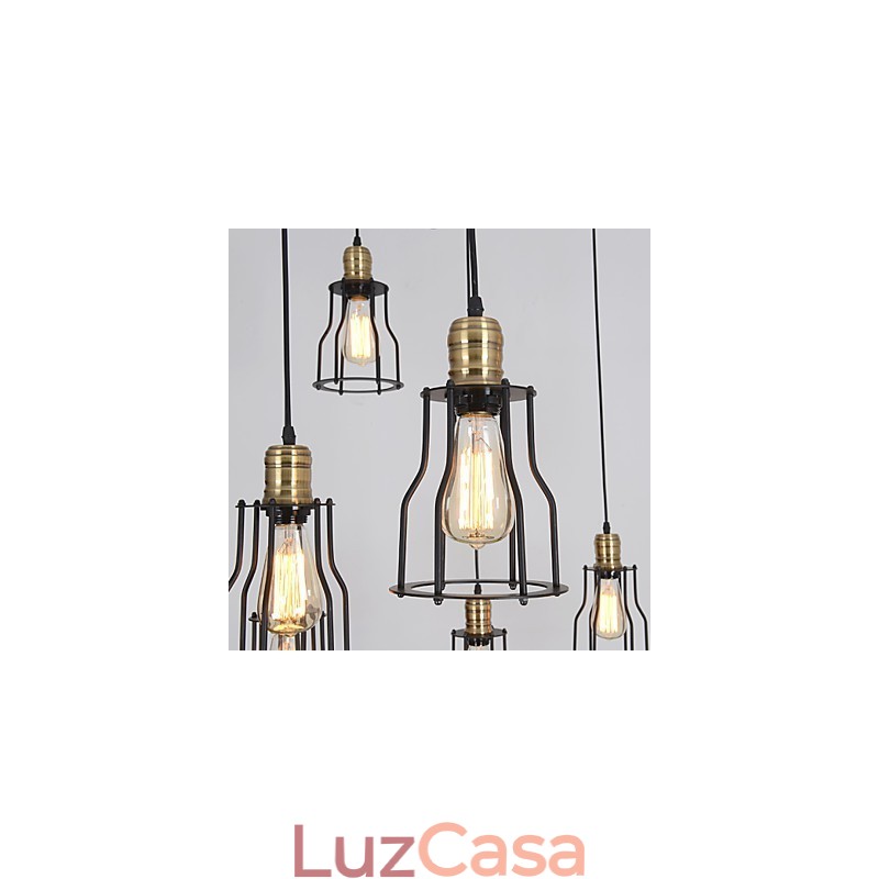 Vintage Edison Múltiplo Ajustável DIY Lâmpada de Teto Luz Pingente Iluminação Lustre Moderno Chique Industrial Jantar
