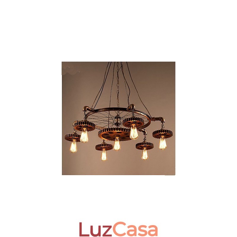 Equipamento criativo de lustre de ferro para decoração de casa retrô