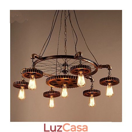 Equipamento criativo de lustre de ferro para decoração de casa retrô Equipamento criativo de lustre de ferro para decoração de casa retrô