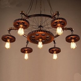 Equipamento criativo de lustre de ferro para decoração de casa retrô