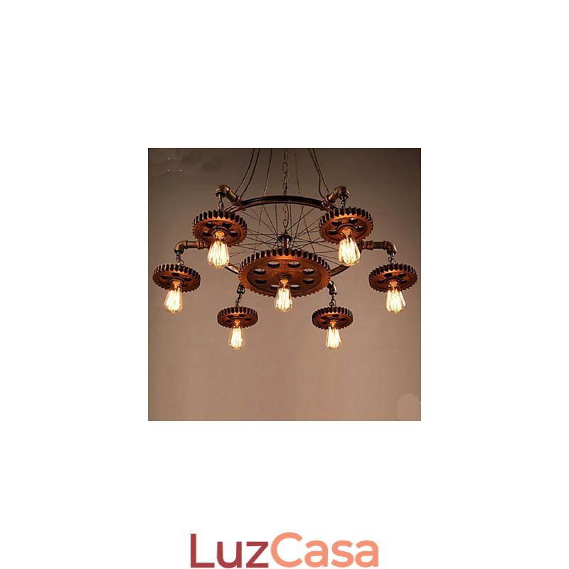 Equipamento criativo de lustre de ferro para decoração de casa retrô