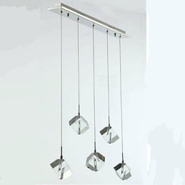 Luminária de cristal da moda com pingente de cristal de cinco cabeças
