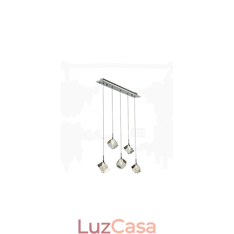 Luminária de cristal da moda com pingente de cristal de cinco cabeças