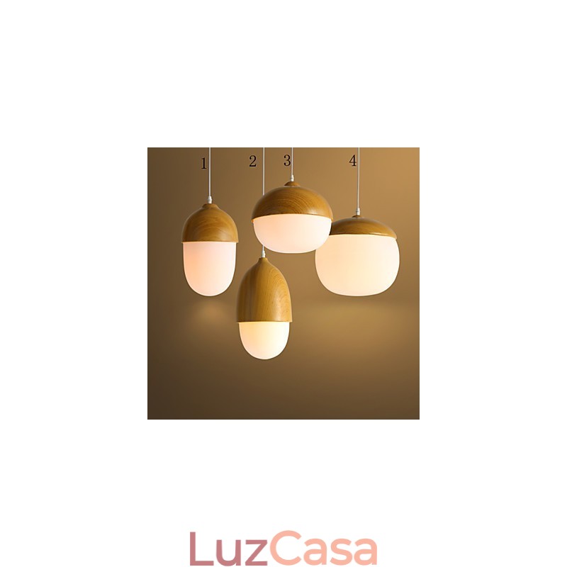 Nordic Contraído Cogumelo Criativo Nozes Única Cabeça Lustre de Vidro Lâmpada Luz
