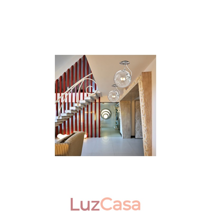 Luminária pendente anodizada estilo globo moderno e contemporâneo