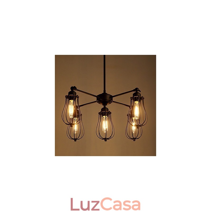 Luzes Pendentes Tradicionais Clássico Rústico Lodge Retro Metal 5 Luzes