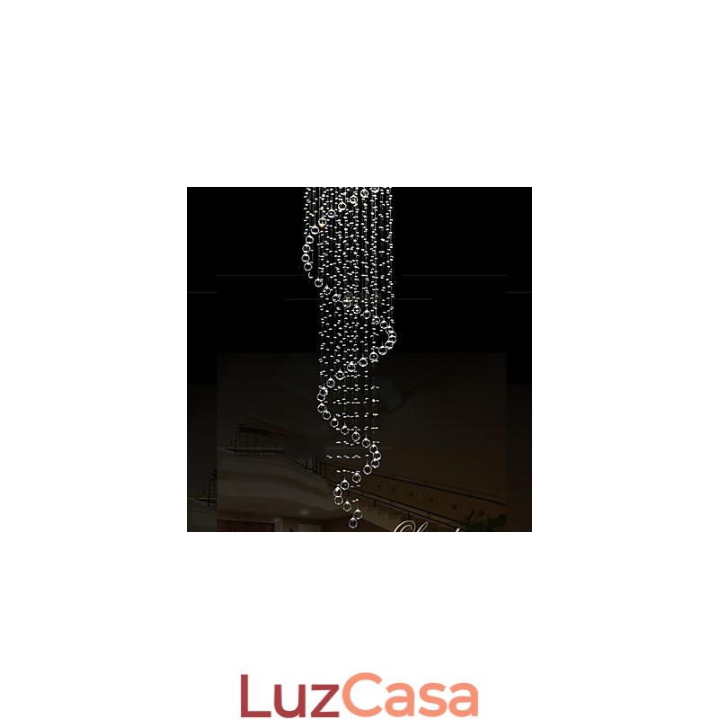 Lustre de cristal moderno com pingente de luz, luminárias de iluminação com espiral única D70CM H250CM