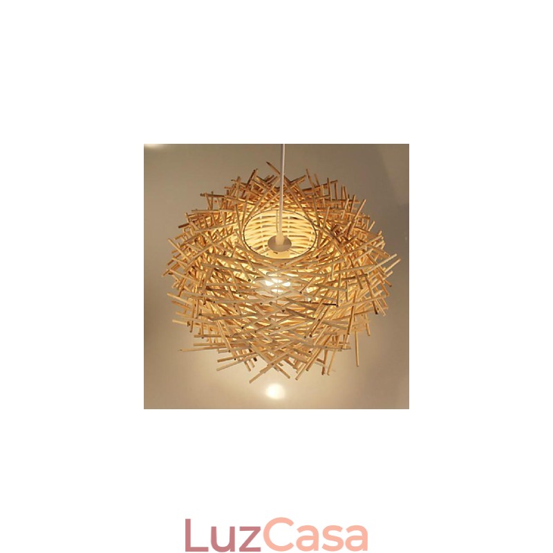 Lâmpada de teto suspensa de cabeça única moderna Rural Cany Art Woven Rattan