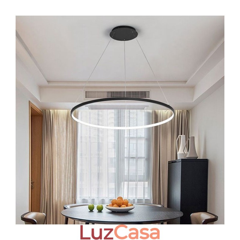 Luminária pendente regulável de 80 cm de diâmetro com design moderno
