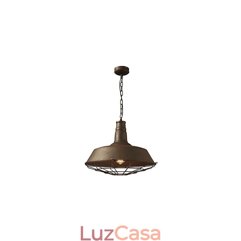 Luminária pendente retrô 1 luz Metal antigo Materila Shade Shop