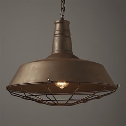 Luminária pendente retrô 1 luz Metal antigo Materila Shade Shop