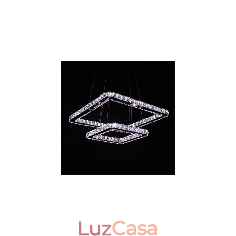 Luminária pendente de metal cristal contemporânea moderna