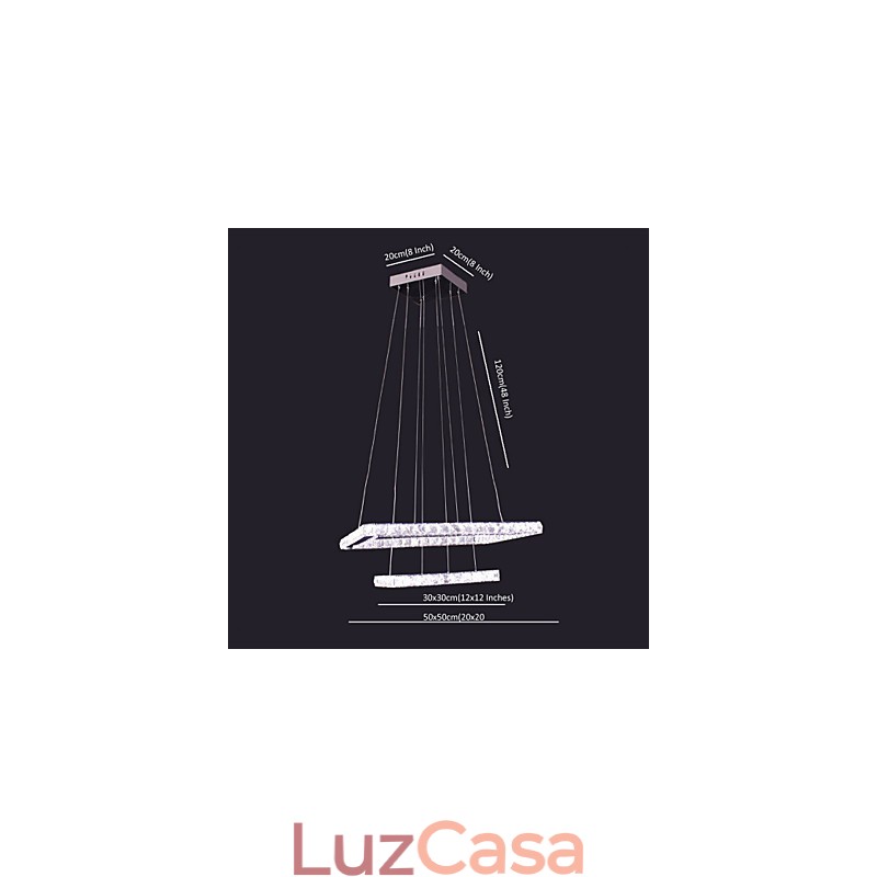 Luminária pendente de metal cristal contemporânea moderna