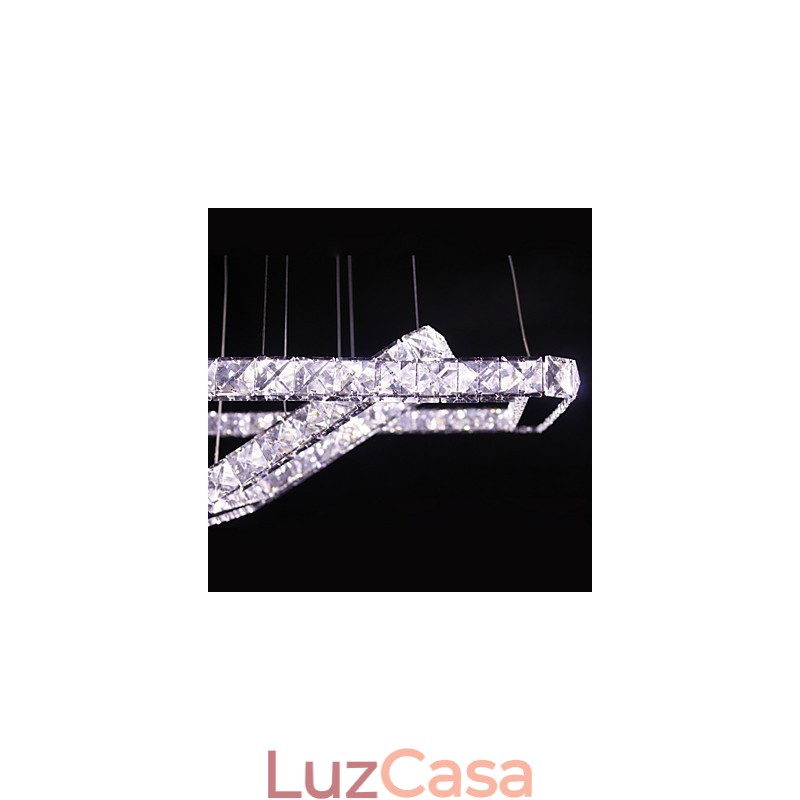 Luminária pendente de metal cristal contemporânea moderna