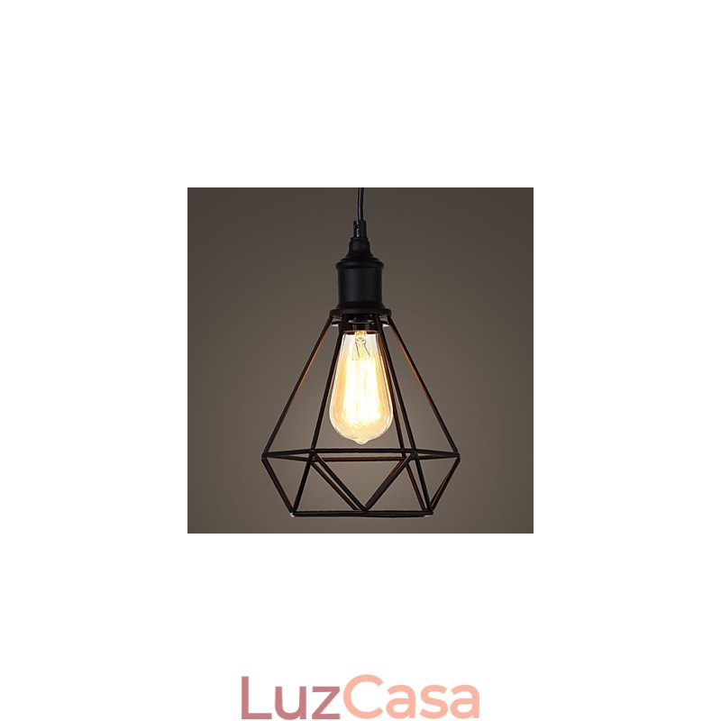 Americano Pequeno Pingente de Gaiola de Aço Vintage Retro DIY Drop Light Luminária Industrial para Decoração de Casa