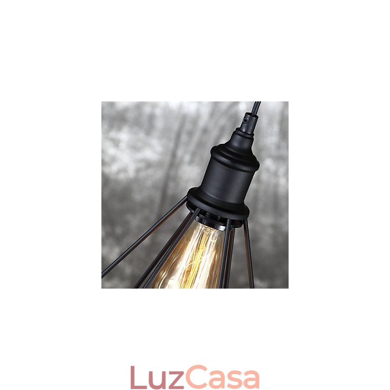 Americano Pequeno Pingente de Gaiola de Aço Vintage Retro DIY Drop Light Luminária Industrial para Decoração de Casa
