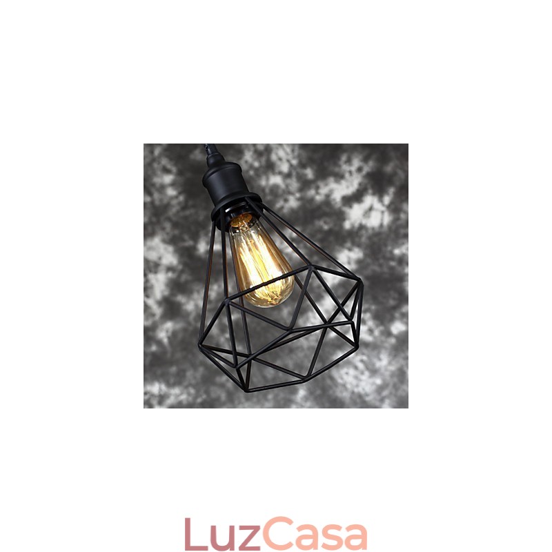 Americano Pequeno Pingente de Gaiola de Aço Vintage Retro DIY Drop Light Luminária Industrial para Decoração de Casa