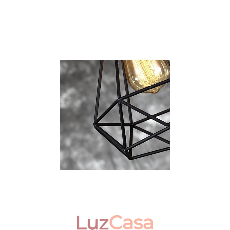 Americano Pequeno Pingente de Gaiola de Aço Vintage Retro DIY Drop Light Luminária Industrial para Decoração de Casa