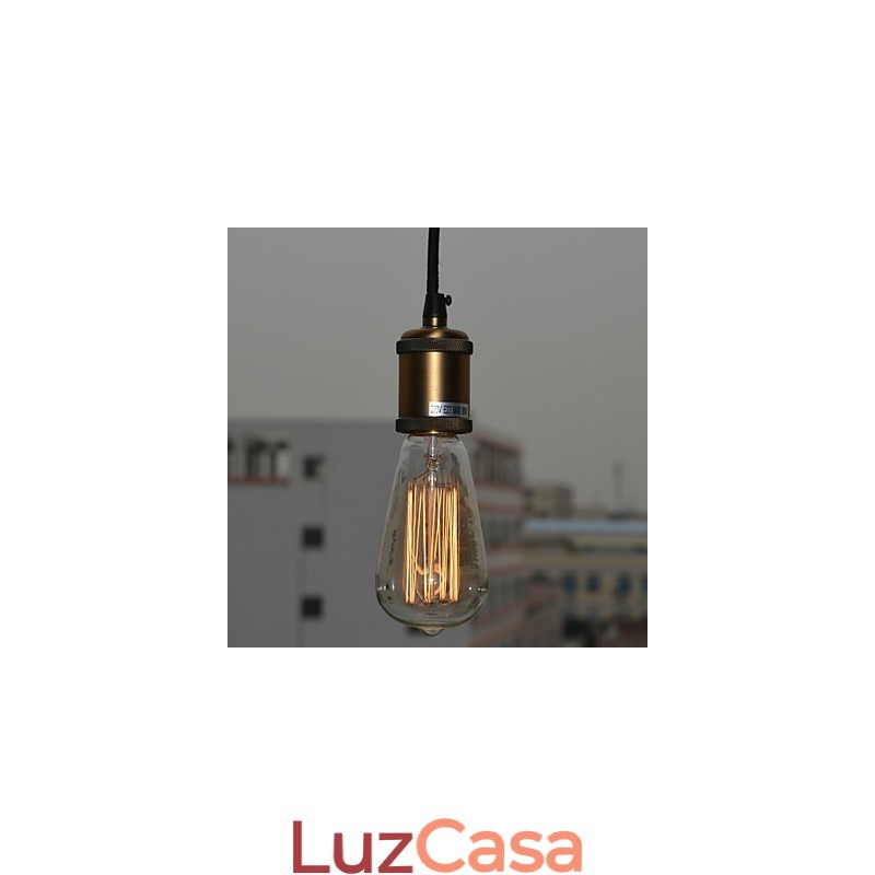 Luminária pendente galvanizada estilo vintage clássico tradicional mini