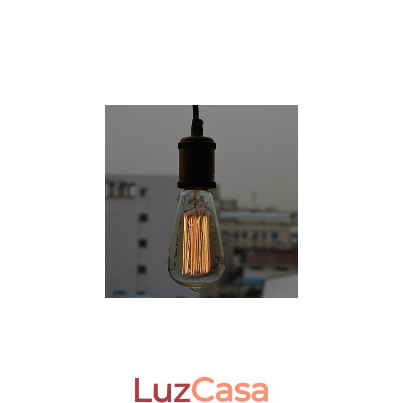 Luminária pendente galvanizada estilo vintage clássico tradicional mini