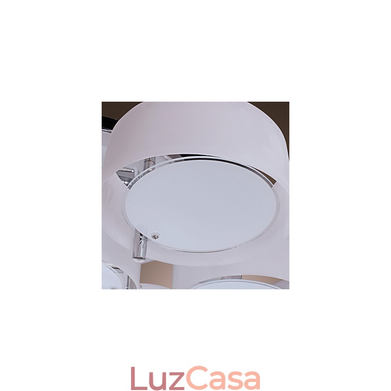 Lustre moderno contemporâneo de metal cromado com montagem embutida