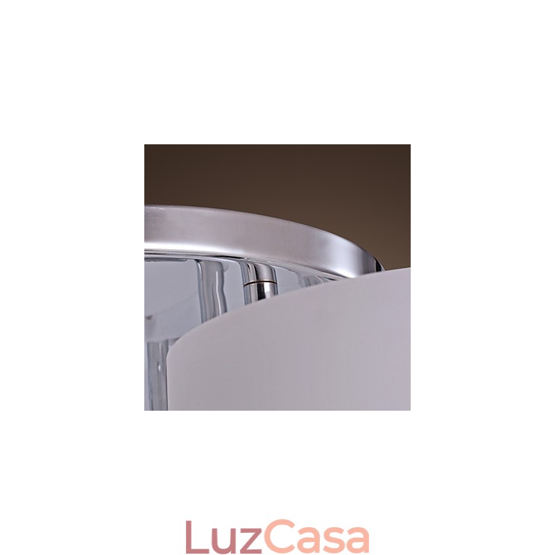 Lustre moderno contemporâneo de metal cromado com montagem embutida