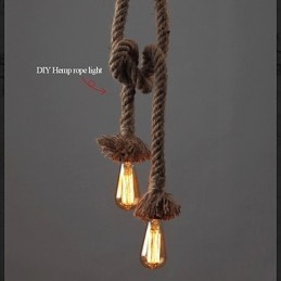 1 Luz DIY Art Hemp Rope Light Criativo Hemp Rope Droplight