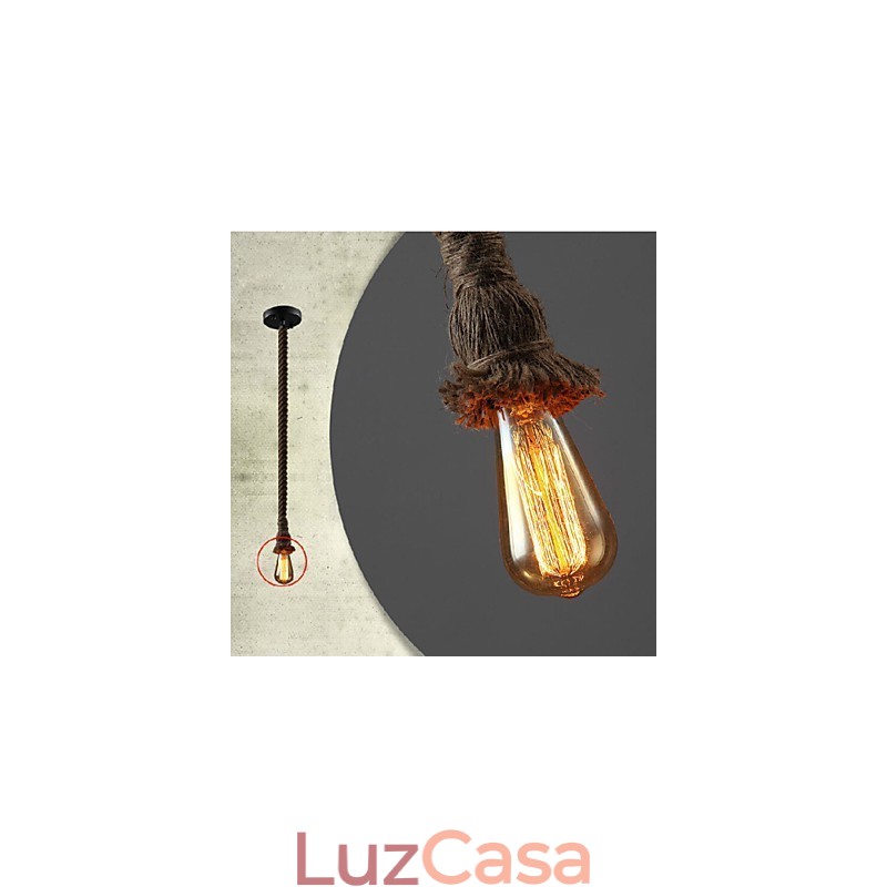 1 Luz DIY Art Hemp Rope Light Criativo Hemp Rope Droplight