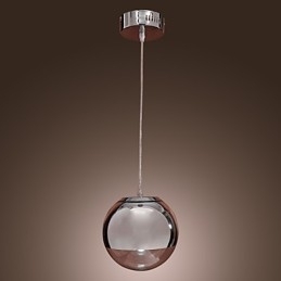 Luminária pendente moderna contemporânea estilo globo mini cromado de metal