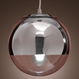 Luminária pendente moderna contemporânea estilo globo mini cromado de metal