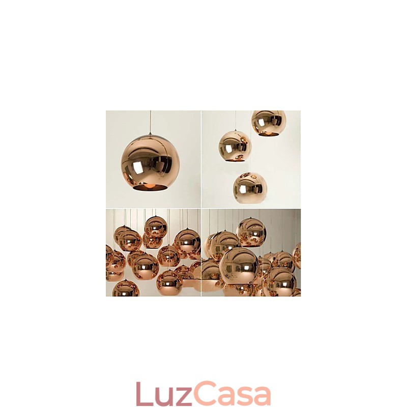Criativo Simples Vidro Nórdico Retro Galvanoplastia Bola Pendente Lâmpada Luz