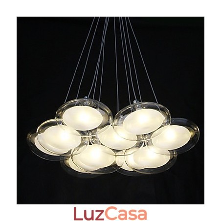 Luminária pendente moderna contemporânea em metal cromado Luminária pendente moderna contemporânea em metal cromado