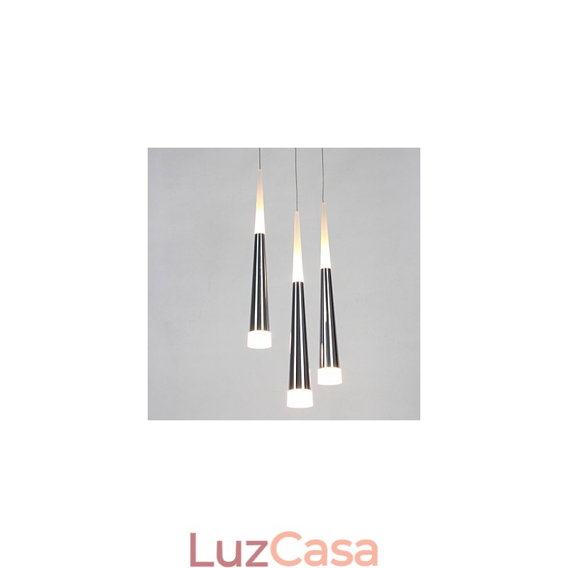 Luminária pendente tripla moderna contemporânea para jantar infantil de metal com dossel redondo