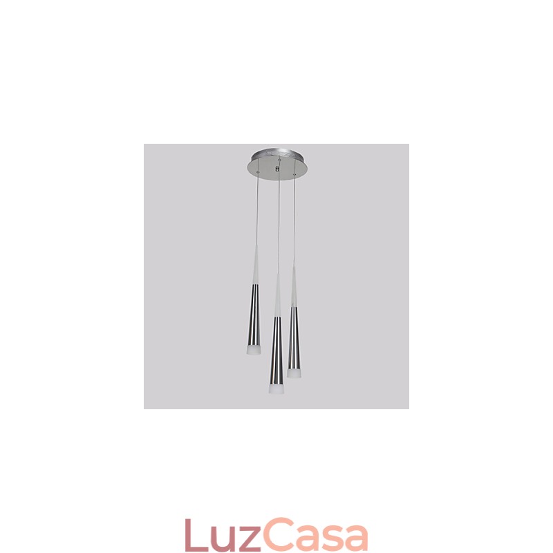 Luminária pendente tripla moderna contemporânea para jantar infantil de metal com dossel redondo
