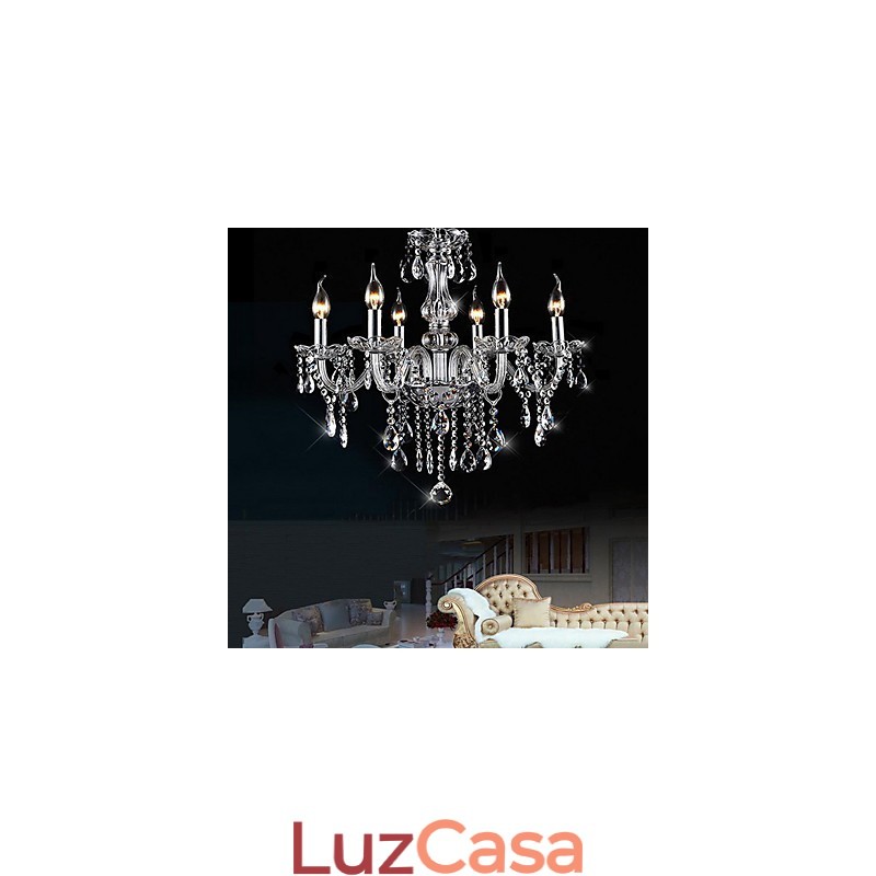 Lustre de cristal galvanizado vintage clássico tradicional
