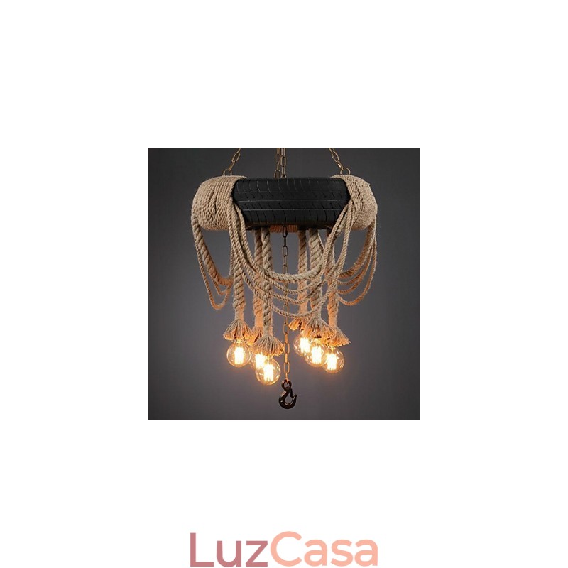 Luminária pendente de plástico com pintura vintage