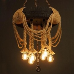 Luminária pendente de plástico com pintura vintage