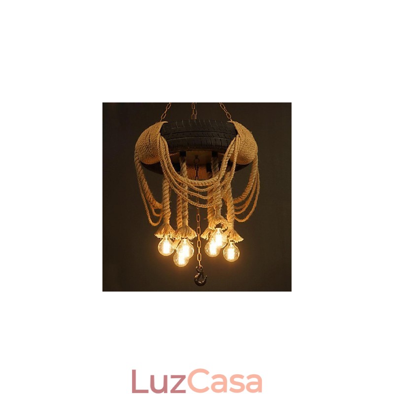 Luminária pendente de plástico com pintura vintage