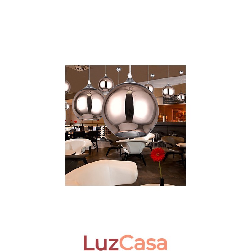 60 Moderno Contemporâneo Globo Metal Galvanizado Pendente Luz