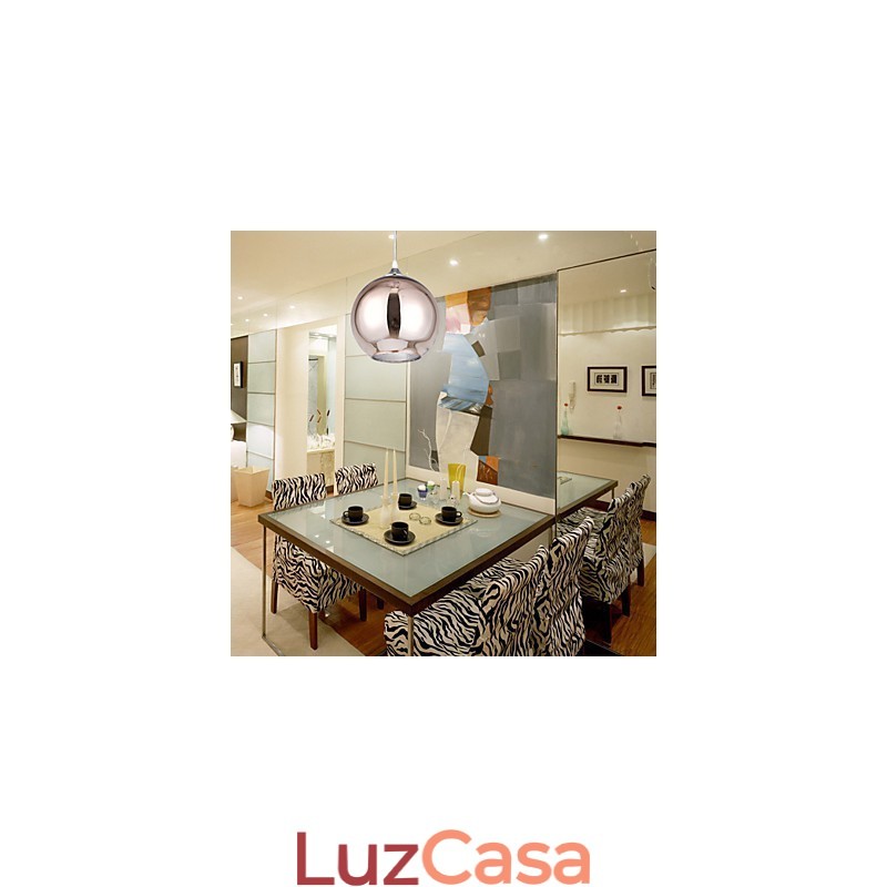 60 Moderno Contemporâneo Globo Metal Galvanizado Pendente Luz