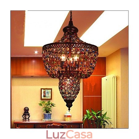 Luminária de Cristal Cor Mediterrânea Sudeste Asiático Luz Negra Luminária de Cristal Cor Mediterrânea Sudeste Asiático Luz Negra