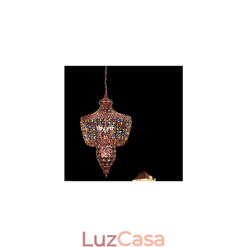 Luminária de Cristal Cor Mediterrânea Sudeste Asiático Luz Negra