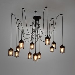 Vintage Edison Múltiplo Ajustável DIY Lâmpada de Teto Luz Pingente Iluminação Lustre Moderno Chique Industrial Jantar