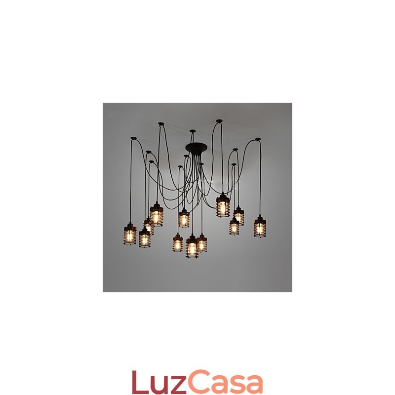 Vintage Edison Múltiplo Ajustável DIY Lâmpada de Teto Luz Pingente Iluminação Lustre Moderno Chique Industrial Jantar